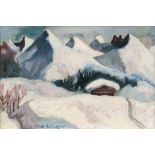 Büger, Adolf: Alpenlandschaft im WinterAlpenlandschaft im WinterÖl auf Karton.27,7 x 40 cm.Unten