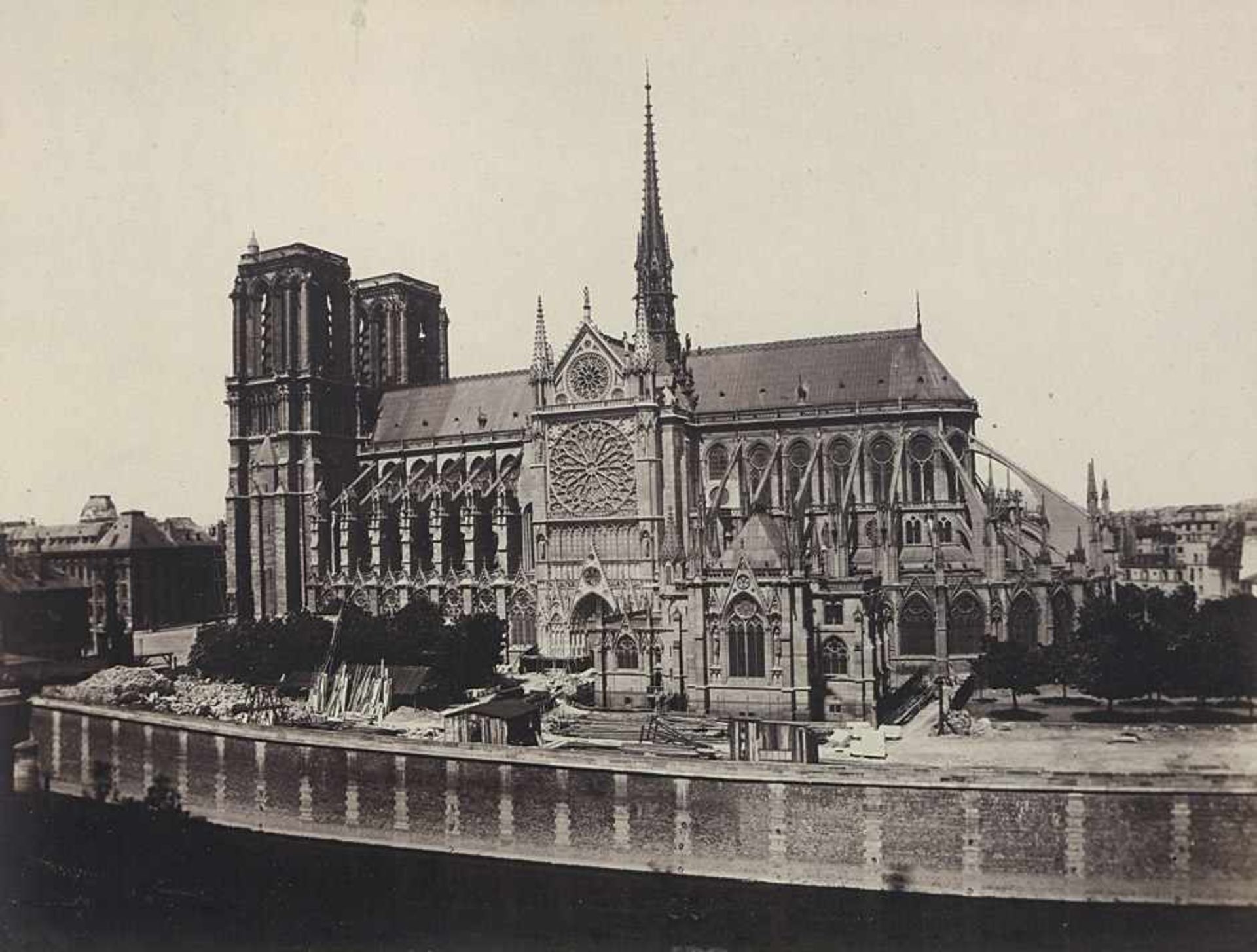 Baldus, Edouard-Denis: Notre-Dame de ParisNotre-Dame de Paris. Circa 1855. Salt print. 20 x 26 cm (