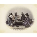 Beato, Felice: Playing GoPlaying Go. 1868. Hand-colored albumen print. 20 x 25,2cm. Mounted to