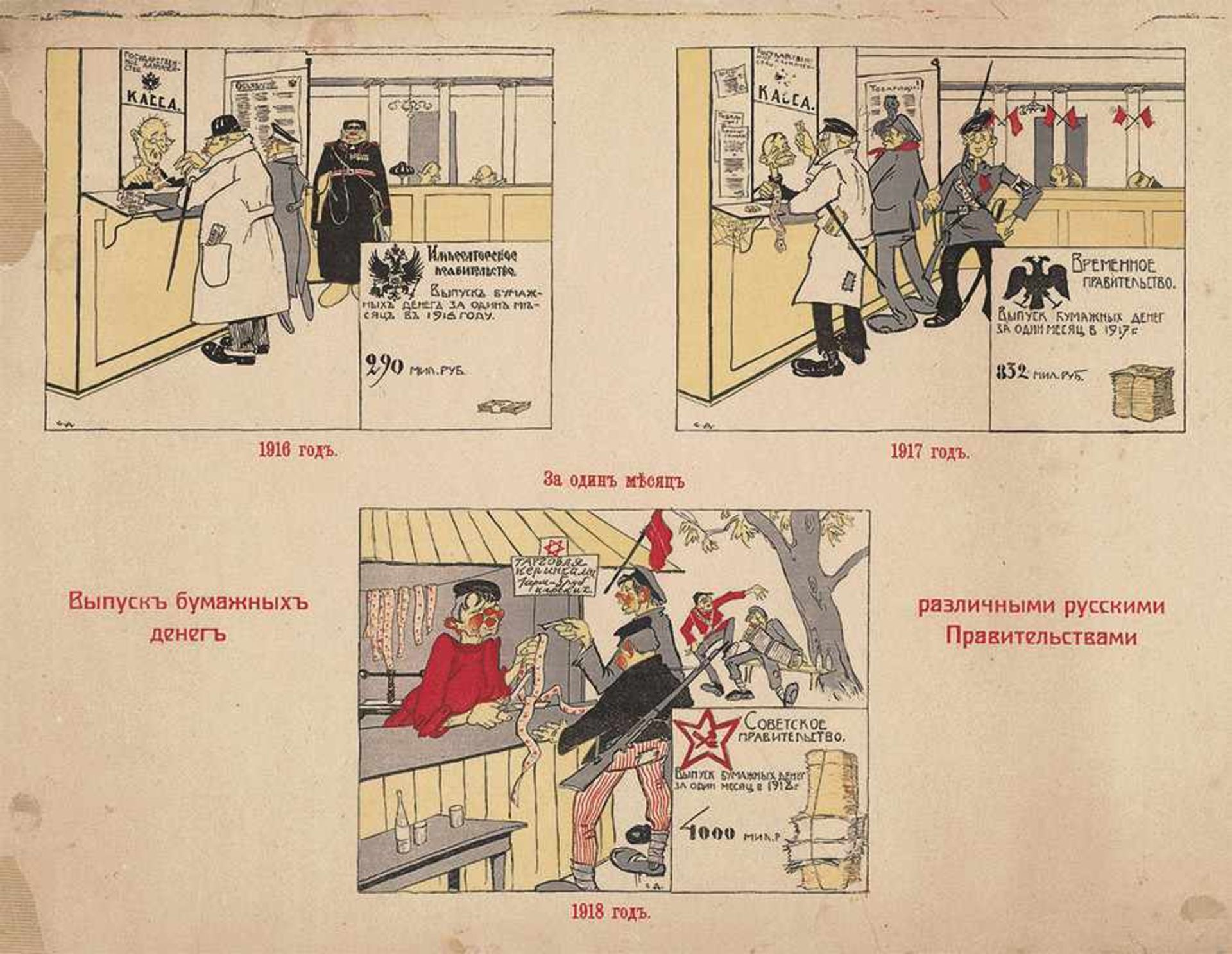 Russische Plakate: Sammlung von 5 PlaktenRussische Plakate. Sammlung von 5 Plakaten aus der Zeit der