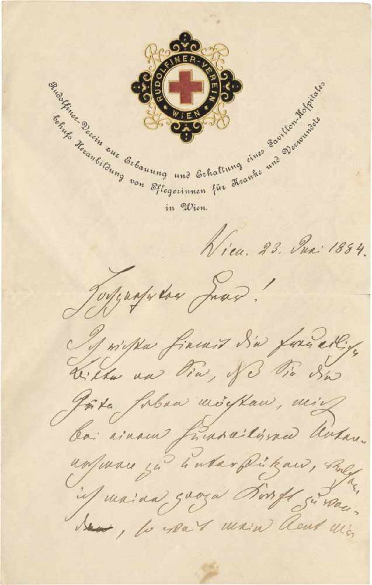 Billroth, Theodor: Brief 1884Billroth, Theodor, berühmter Wiener Mediziner, einer der