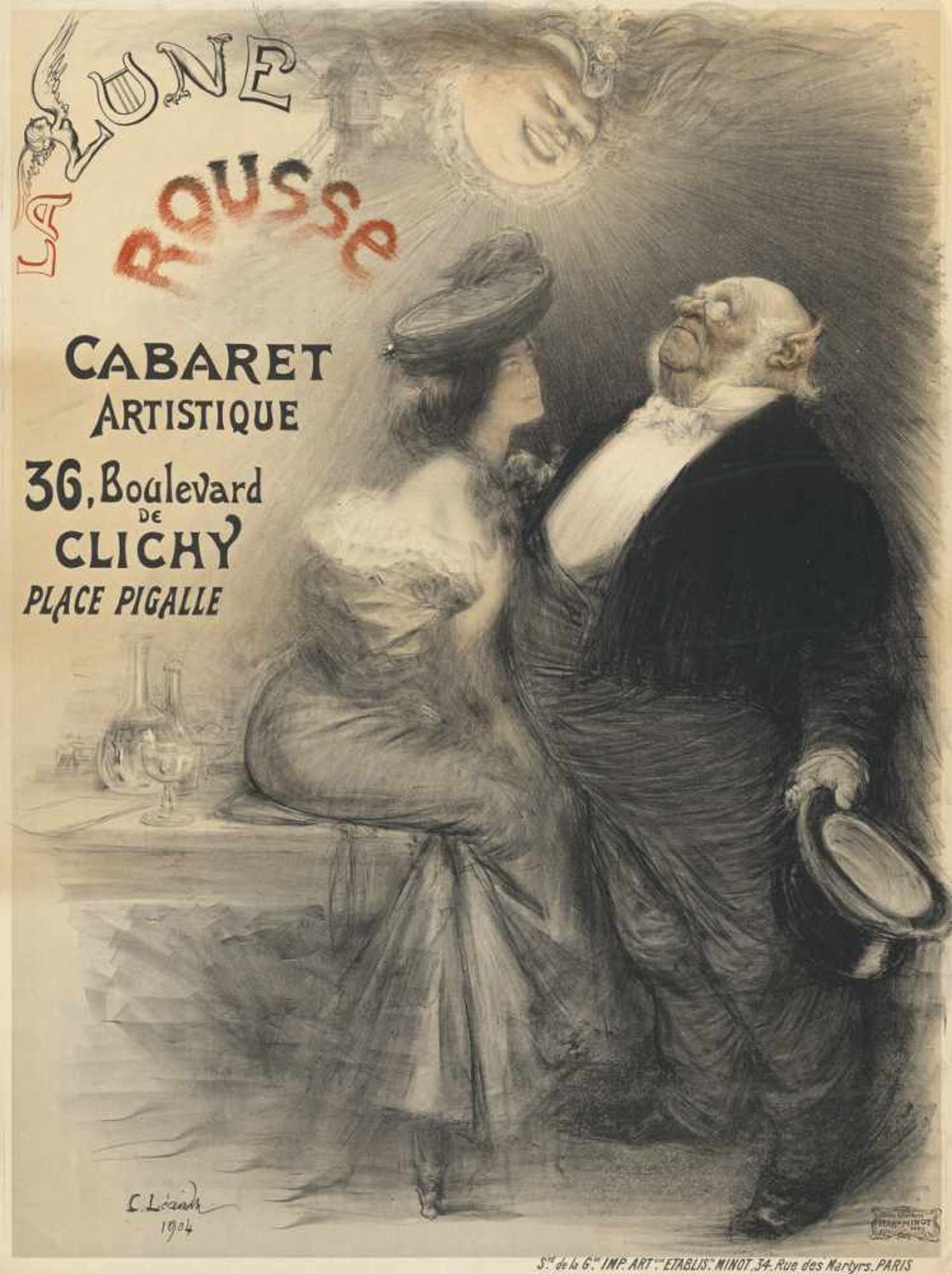 Léandre, Charles: La Lune RousseLéandre, Charles. La Lune Rousse. Cabaret Artistique, 36 Boulevard