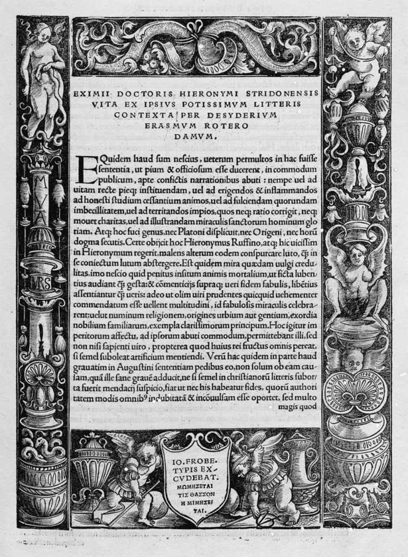 Hieronymus, Sophronius Eusebius: Ominum OperumHieronymus, Sophronius Eusebius. Omnium Operum.