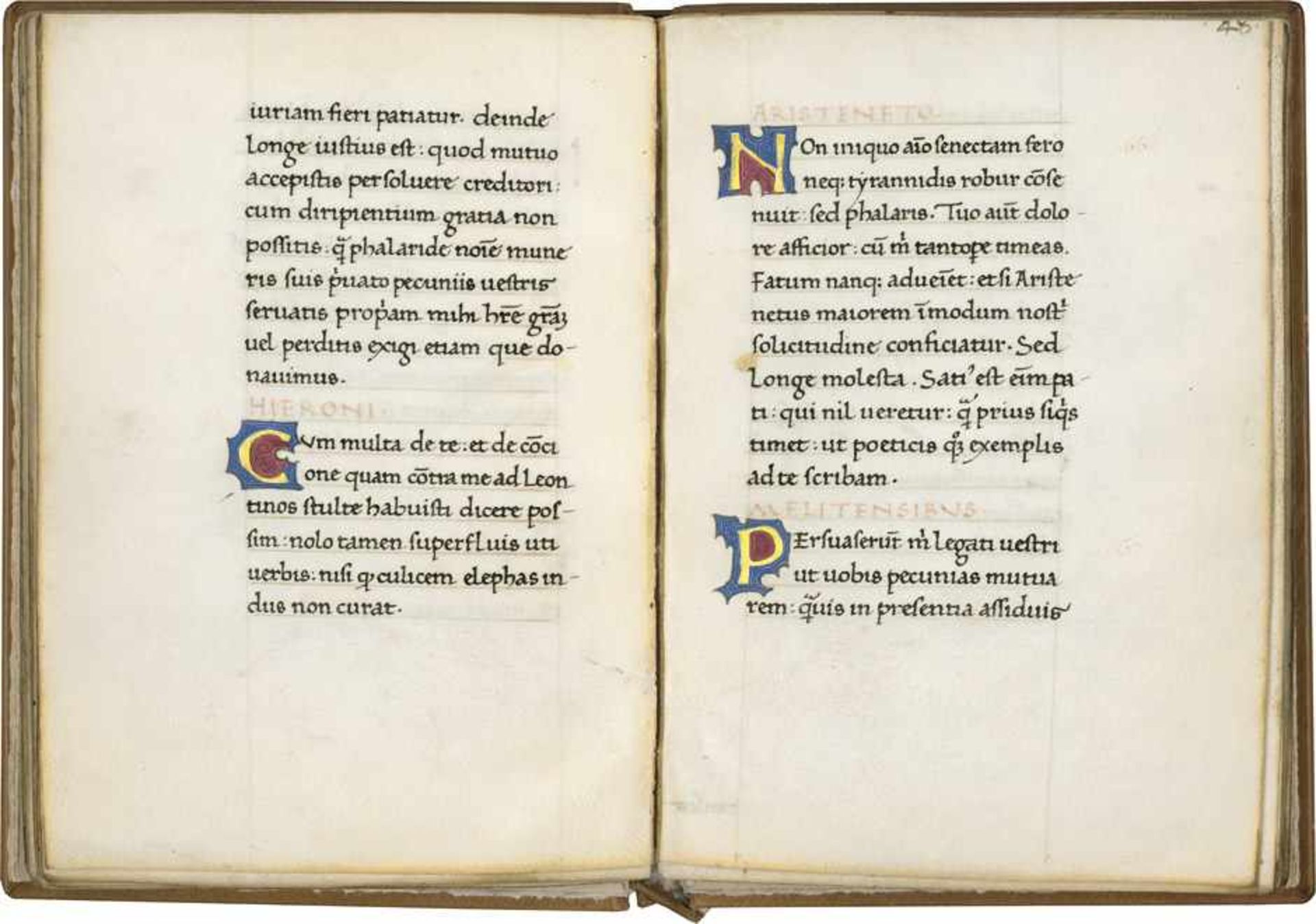 Epistole di Falaride, di Marco Bruto, di Diogene: Lateinische Handschrift auf Pergament.Bis dato