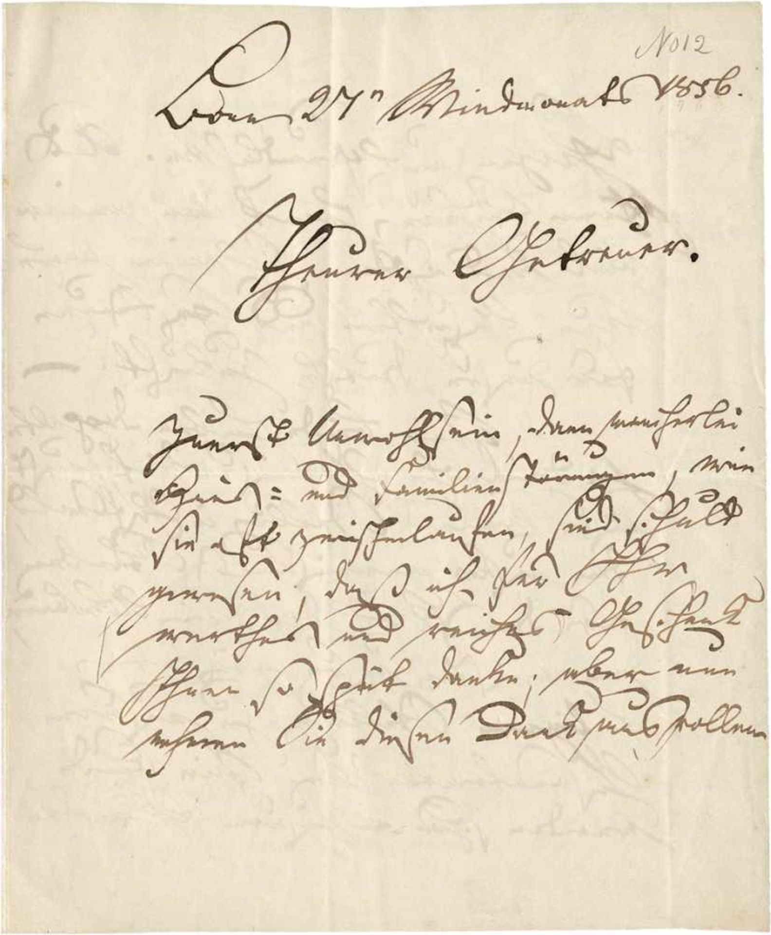 Arndt, Ernst Moritz: Brief 1856 aus BonnArndt, Ernst Moritz, Dichter, demokratisch-patriotischer