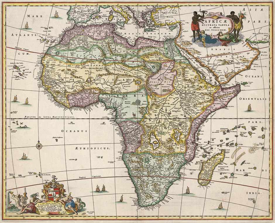 Visscher, Nicolaes: Africae accurata tabulaVisscher, Nicolaes. Africae accurata tabula. Kolorierte