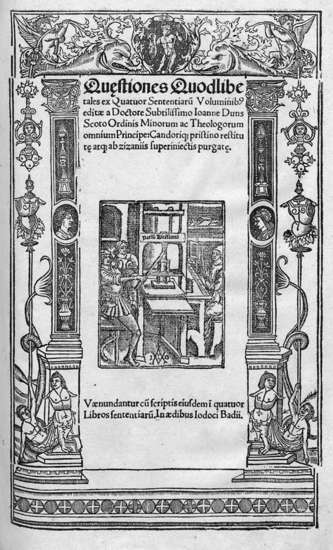 Duns Scotus, Johannes: Questiones quodlibetales ex quatuor sententiarumDuns Scotus, Johannes.