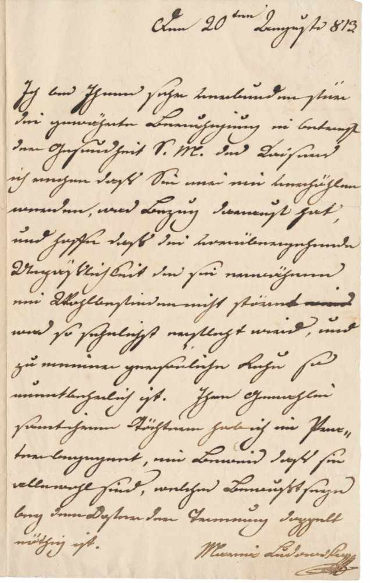 Maria Ludowika, Kaiserin von Österreich: Eigenhänd. Brief 1813- Maria Ludowika, Kaiserin von