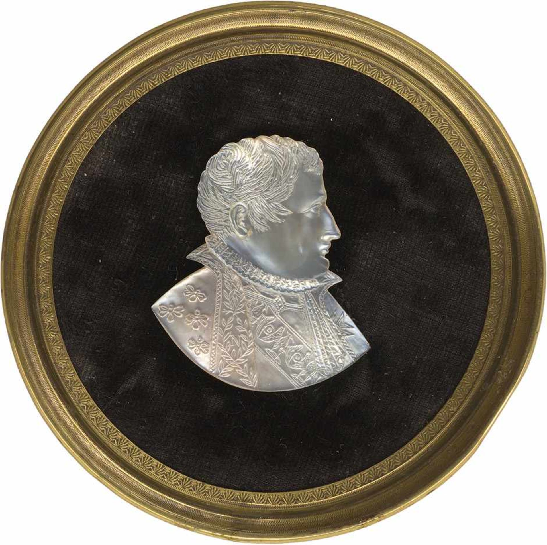 Französisch: 19. Jahrhundert. Reliefbildnis Kaiser Napoleon I. (1769-1821), im Profil nach rechts,