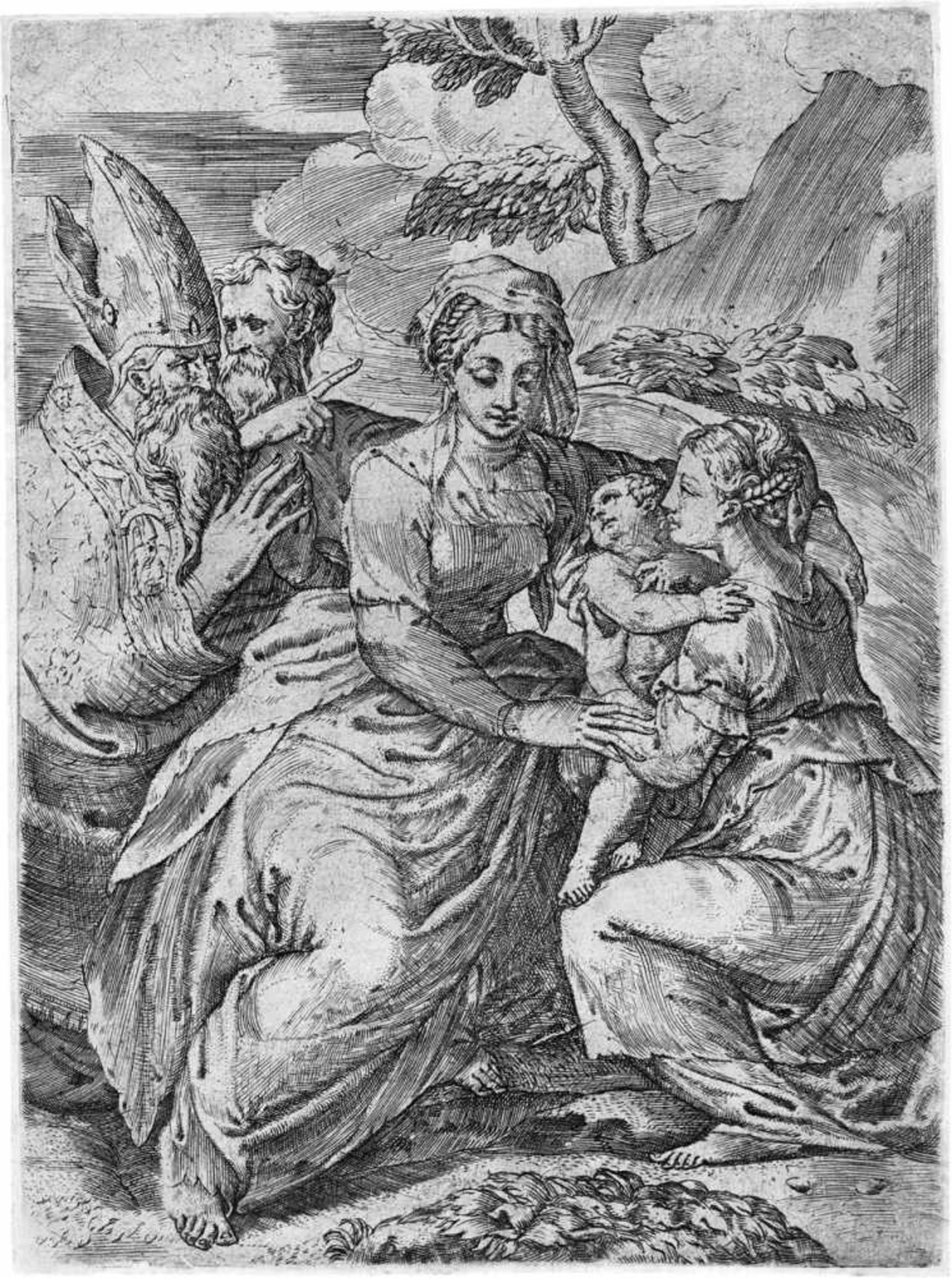 Angolo, Giovanni Battista d': Madonna mit Kind und HeiligenMadonna mit Kind und Heiligen.