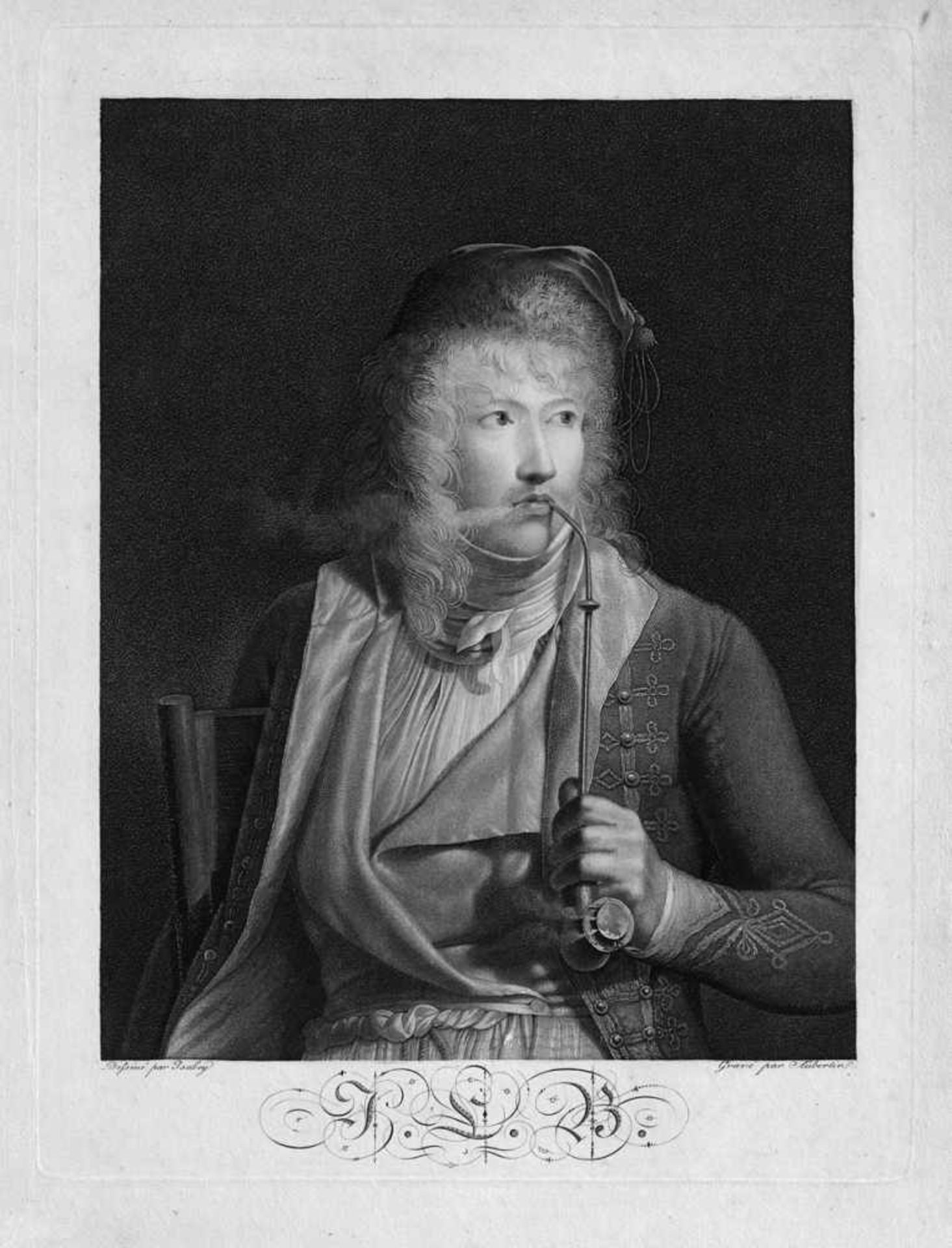 Aubertin, François: Le Fumeur (Bildnis des Malers Jacques-Luc Barbier).Le Fumeur (Bildnis des Malers