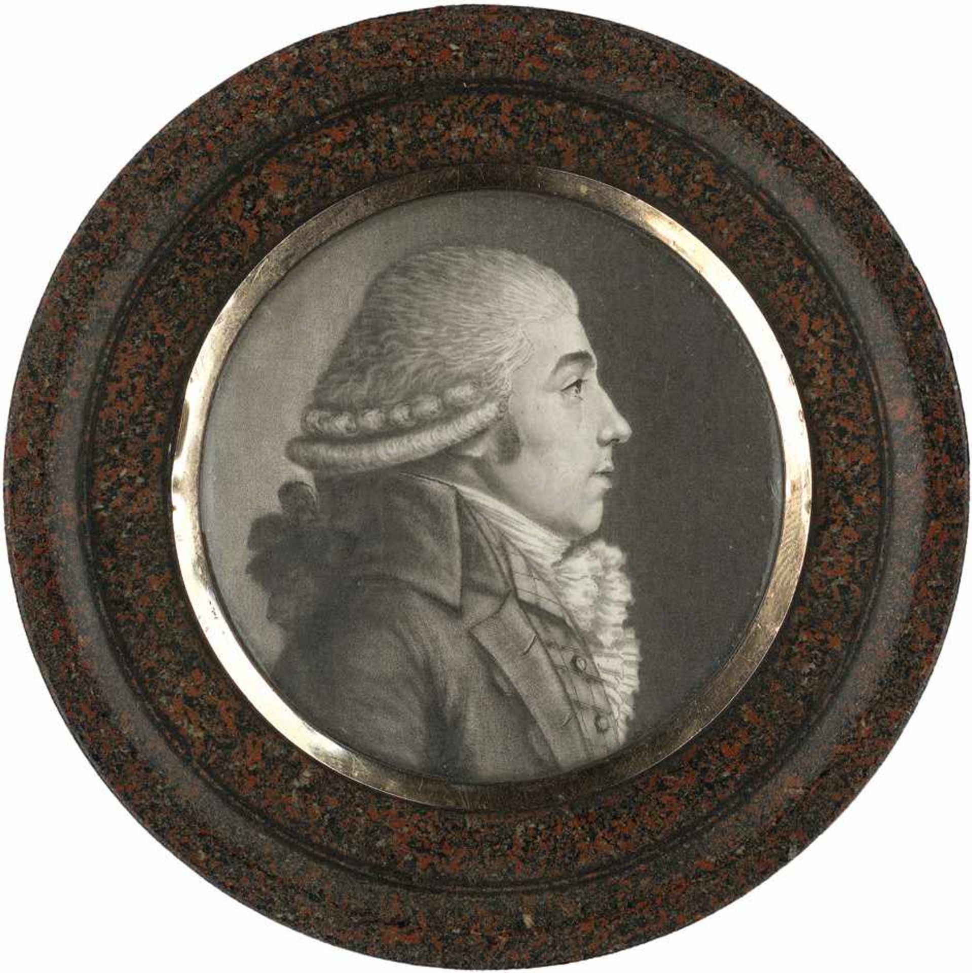 Chrétien, Gilles-Louis - zugeschrieben: Profilbildnis eines jungen Mannes nach rechts, auf "poudre