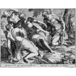 Carracci, Agostino: Merkur und die drei GrazienMerkur und die drei Grazien. Kupferstich nach