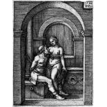 Beham, Hans Sebald: Cimon und PeroCimon und Pero. Kupferstich. 6,1 x 4,6 cm. 1544. B. 74, Pauli