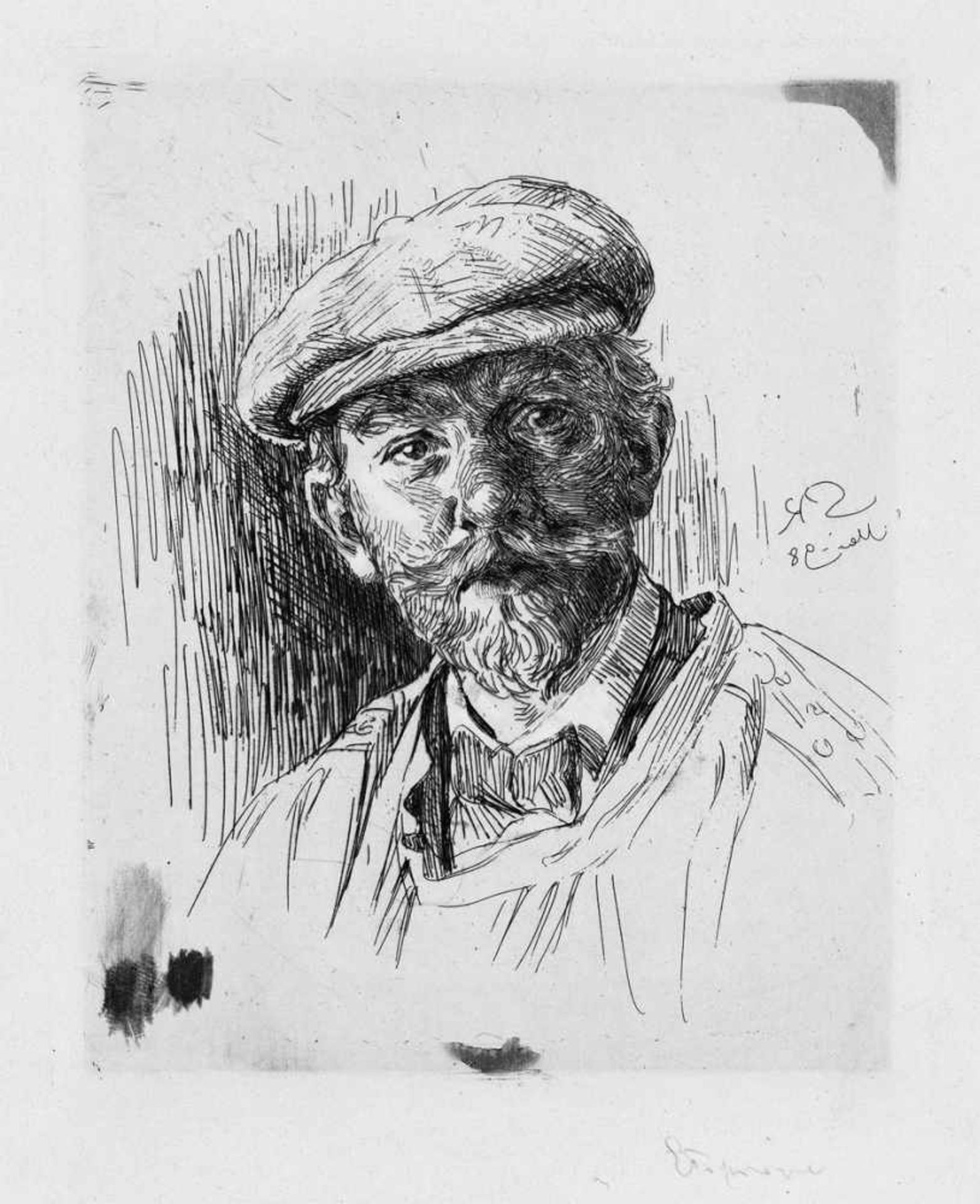Krøyer, Peter Severin: SelbstbildnisSelbstbildnis. Radierung auf festem Velin. 21,5 x 17,6 cm.