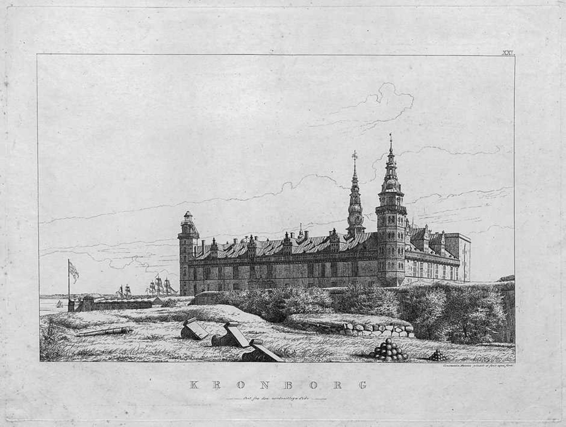Hansen, Constantin: Schloss Kronborg, vom Nordwesten gesehenSchloss Kronborg, vom Nordwesten gesehen