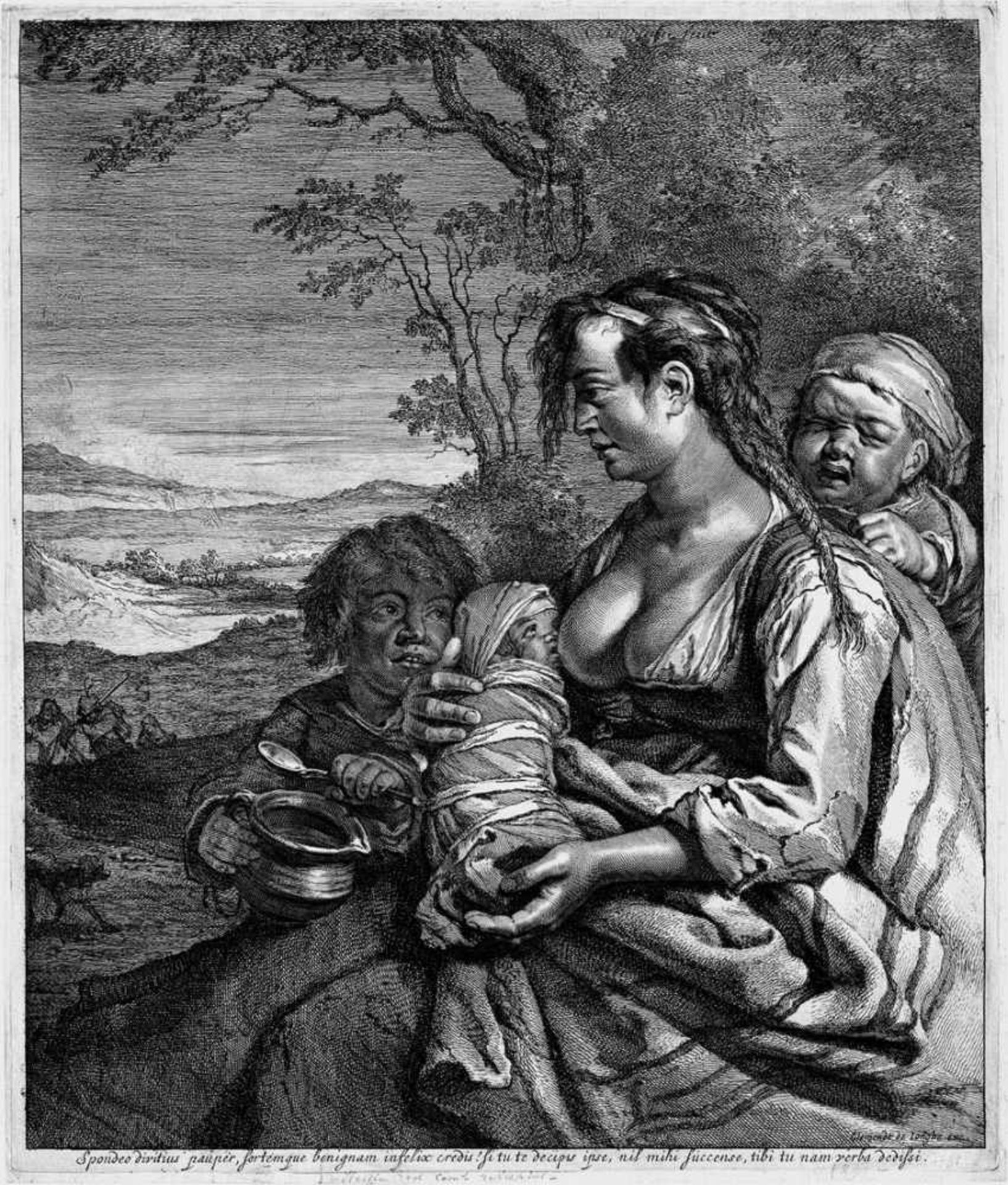 Visscher, Cornelis: Die ZigeunerinDie Zigeunerin. Radierung und Kupferstich. 37,3 x 31,6 cm.