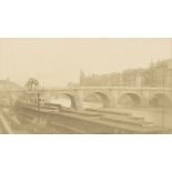Bisson frères: Views of ParisView of the Louvre over the Seine;View of Pont Neuf. Mid-1850s. 2