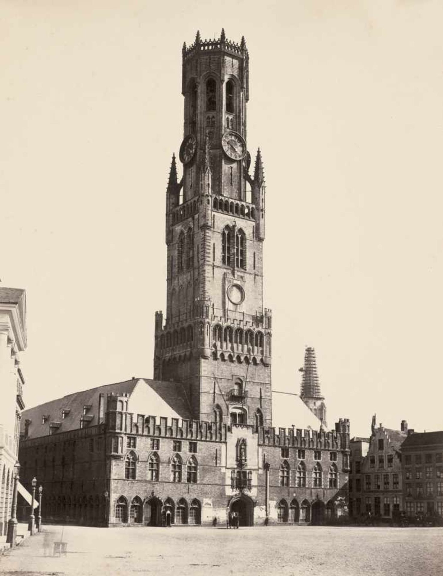 Bisson frères: Belfry of BrugesBelfry of Bruges. Circa 1858. Large-format albumen print. 54,5 x 34,5