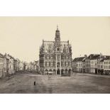 Bisson frères: Town Hall and Square, AudenadeTown Hall and Square, Audenade. Circa 1858. Large-