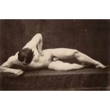 Marconi, Gaudenzio: Male nude(Attributed to). Male nude. Circa 1875. Albumen print. 16,8 x 26 cm.
