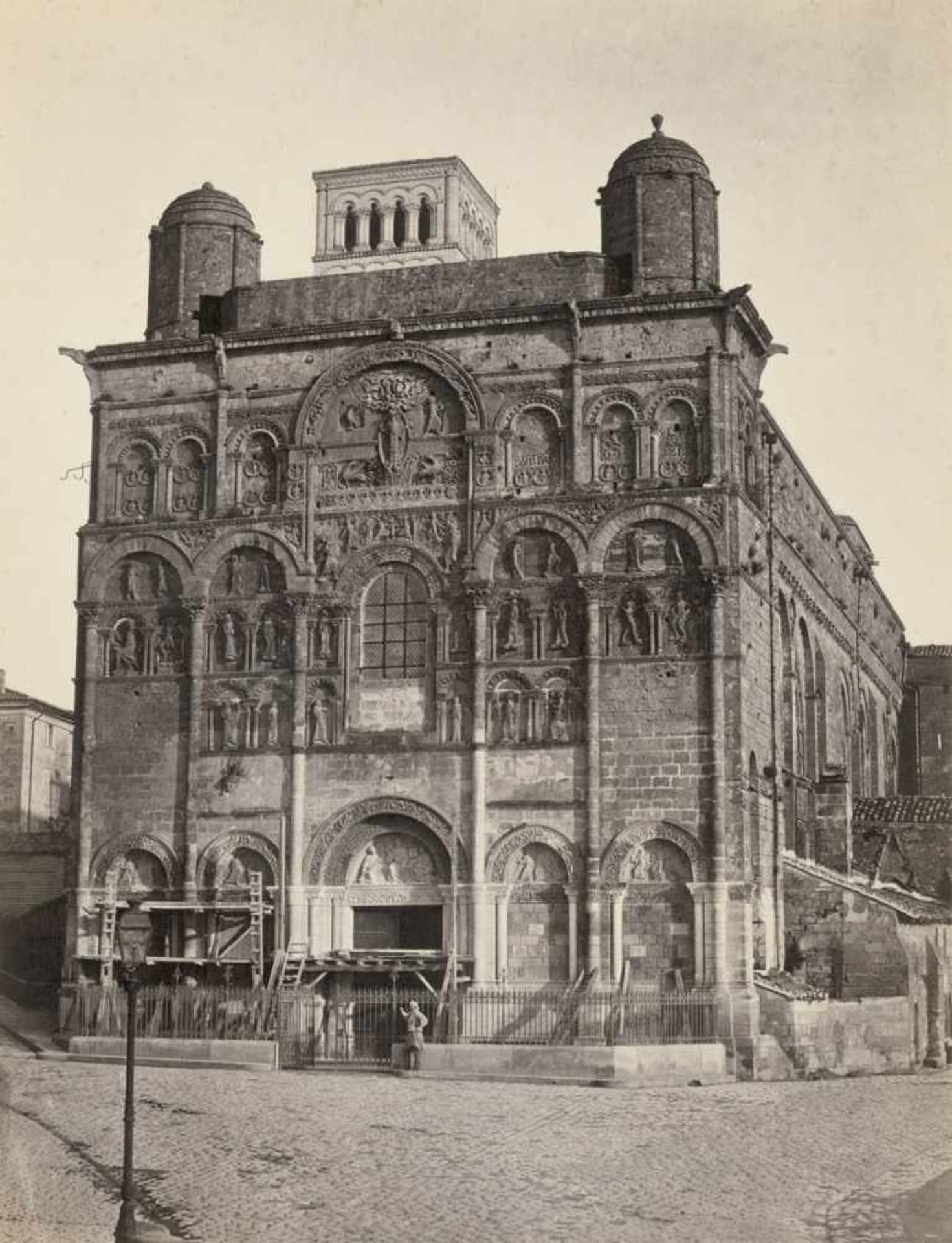 Bisson frères: Angoulême CathedralAngoulême Cathedral. Circa 1865. Large-format albumen print. 43