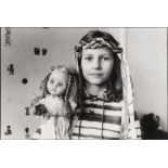 Mahler, Ute: Young girl with dollYoung girl with doll. 1974. Vintage semi-glossy gelatin silver