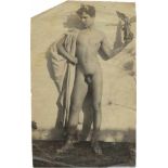 Plüschow, Guglielmo: Young nude boy in classical pose; Two young nude boys in doorwayYoung nude