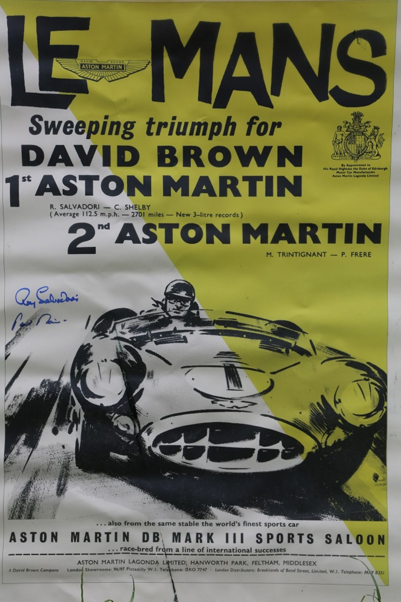 Unframed Poster (40 x 28 inches) - Le Mans winning DBR1 with Roy Salvadori & Paul Frere