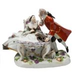 A Meissen group of lovers modelled after J.J.