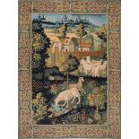 A pair of tapestry panels in Aubusson style:,