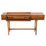 Alec Hodsdon, Lavenham, Suffolk fecit anno 1949 - A virginal in a rectangular walnut case:,