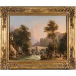 Circle of William Westall [1781-1850]- Shaugh Prior Bridge, Plym Valley,