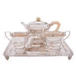 A George V silver four-piece tea service, maker Elkington & Co, Birmingham,