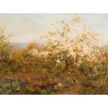 James Aumonier [1831-1911]- Blossom in an orchard,