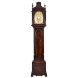 A London style mahogany longcase clock: having an eight-day duration movement with a half-dead beat