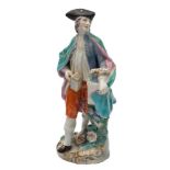 A Chelsea figure of a night watchman: after the Meissen 'Cris de Paris' original modelled by