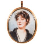 English School early 19th Century- A miniature portrait of Ann Robertson [d.