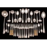 A George V Silver Hanoverian pattern flatware service, maker George Jackson & David Fullerton,