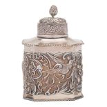 A Victorian silver tea caddy, maker William Comyns & Sons, London,