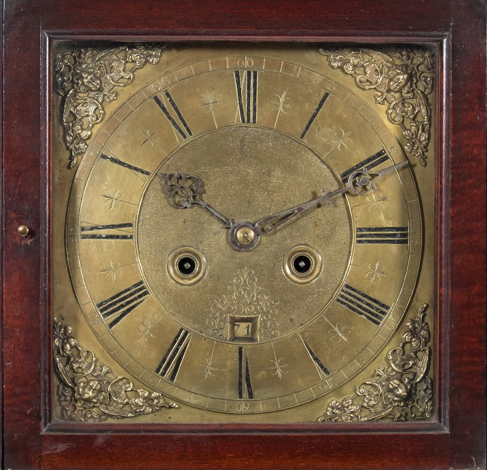 A mahogany longcase clock: the unsigned early 18th century eight-day duration, - Image 2 of 2