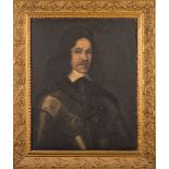 English School [17th Century]- Portrait of a gentleman, standing three-quarter length,