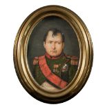 Attributed to Jean Baptiste Isabey [1767-1855]- Miniature portrait of Napoleon, bust-length,