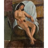 * Marjorie Sherlock [1897-1973]- Female nude, full-length relining,:- signed, oil on canvas,