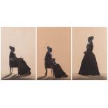 Samuel Metford [1810-1896]- Hicks and Smith family bronzed silhouettes,:- a group of five,
