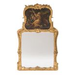 A 19th Century carved giltwood and gesso pier mirror in the Rococo taste:,