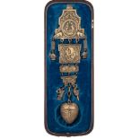 A Dutch silver gilt chatelaine: with neo-classical tapering links, with rabbit, squirrel,