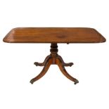 A Regency mahogany and inlaid rectangular breakfast table:,