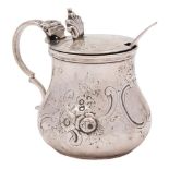 A Victorian silver mustard pot and cover, maker Edward Charles Brown, London,