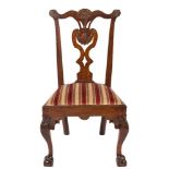 A mid 18th Century Philadelphia Chippendale design carved mahogany dining chair:,